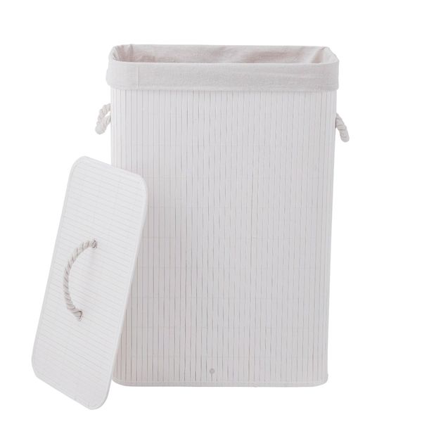 Bamboo skittentøyskurv hvit