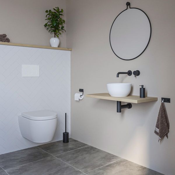 Square dobbel krok matt sort
