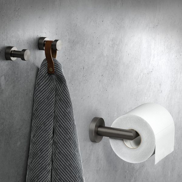 Nemox toalett- og reserverullholder gun metal