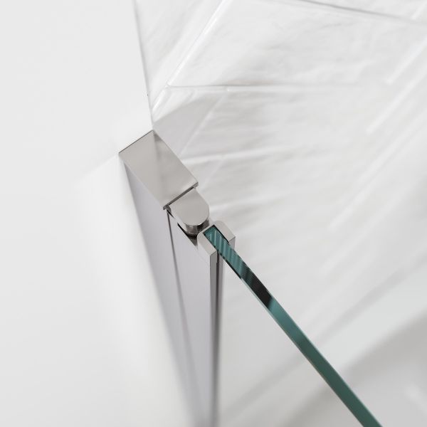 Hooked Svingdør med sidevegg 90x90 krom