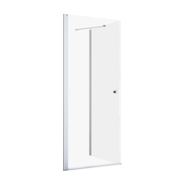 Hooked Svingdør med sidevegg 90x90 krom