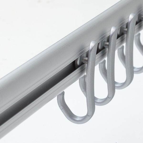 Sealskin Easyroll forhengskinne med kroker, matt aluminium