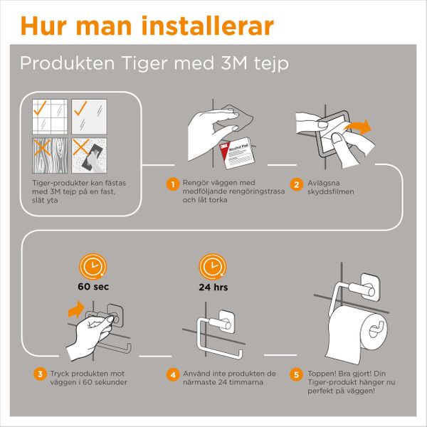 Tiger Colar toalettbørste med holder matt sort